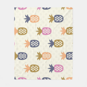 Nahtlose Ananas Vintage-Musterdesign Fleecedecke
