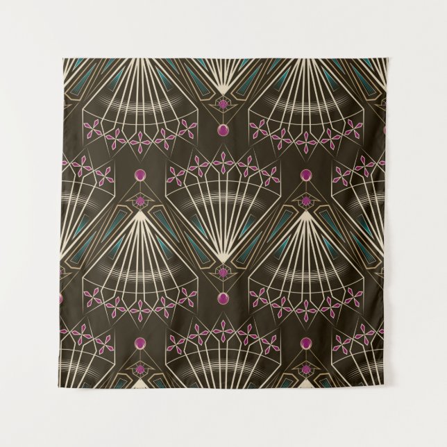 Nahtlose antike Kunst Deko-Muster Wandteppich (Vorderseite)