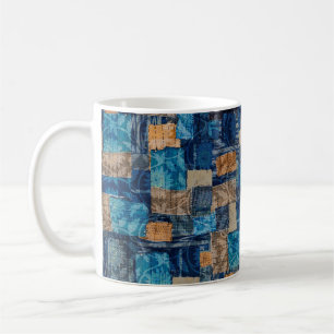 Nahtlose Aquarellfarbe abstrakte Digitalmuster Kaffeetasse
