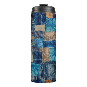 Nahtlose Aquarellfarbe abstrakte Digitalmuster Thermosbecher