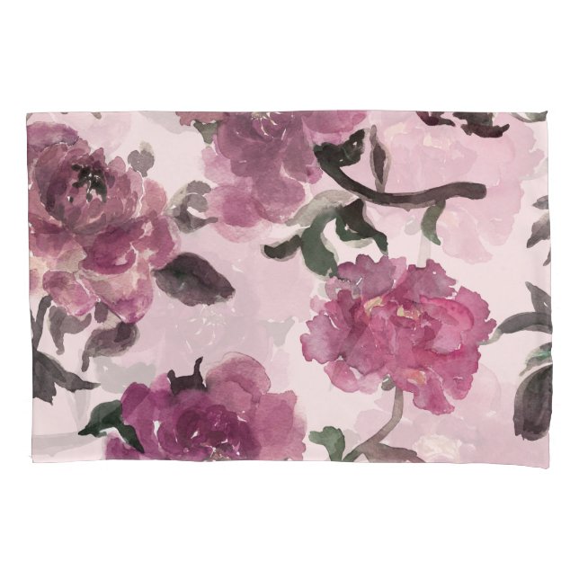 Nahtlose Aquarellfarben-Blume Illustrationsmuster Kissenbezug (Vorderseite)