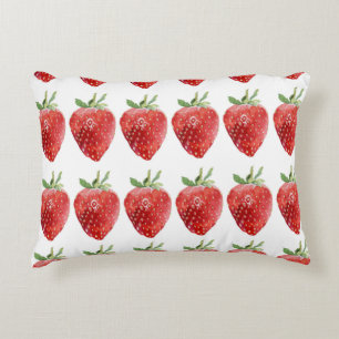 Nahtlose Aquarellmuster mit Erdbeeren Dekokissen