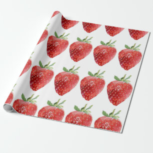 Nahtlose Aquarellmuster mit Erdbeeren  Geschenkpapier