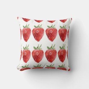 Nahtlose Aquarellmuster mit Erdbeeren Kissen