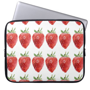 Nahtlose Aquarellmuster mit Erdbeeren Laptopschutzhülle