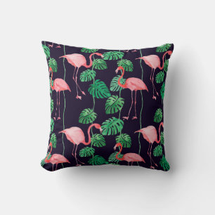 Nahtlose Aquarellmuster mit Flamingo Kissen