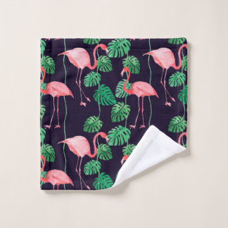 Nahtlose Aquarellmuster mit Flamingo Waschlappen