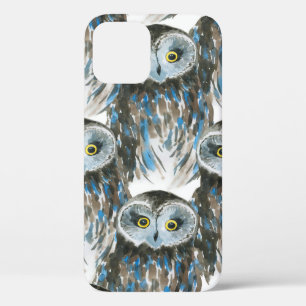 Nahtlose Aquarellmuster mit großer Eule Case-Mate iPhone Hülle