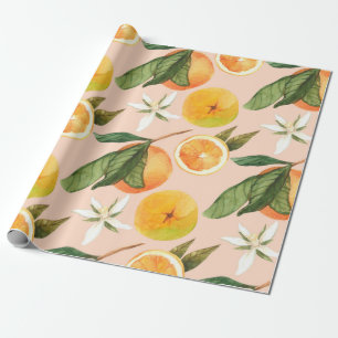 Nahtlose Aquarellmuster mit Mandarinen Geschenkpapier