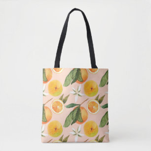 Nahtlose Aquarellmuster mit Mandarinen Tasche