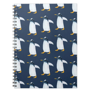 Nahtlose Aquarellmuster mit Pinguin Notizblock