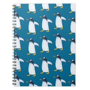 Nahtlose Aquarellmuster mit Pinguin Notizblock