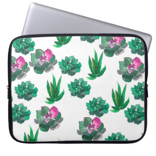 Nahtlose Aquarellmuster mit Sukkulturen Laptopschutzhülle