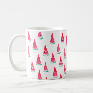 Nahtlose Aquarellmuster mit Wassermelone Kaffeetasse
