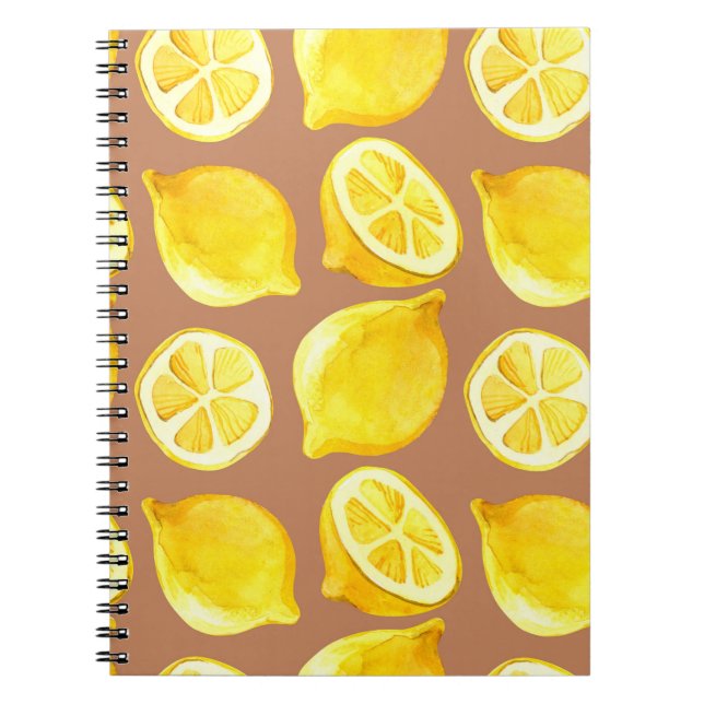 Nahtlose Aquarellmuster mit Zitronen Notizblock (Vorderseite)