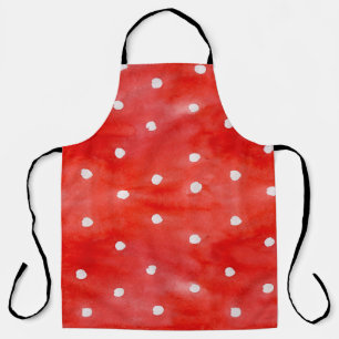 Nahtlose Aquarellmuster rote Polka-Punkte Schürze