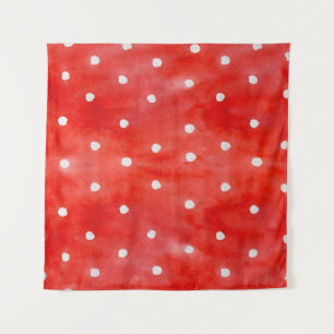 Nahtlose Aquarellmuster rote Polka-Punkte Wandteppich