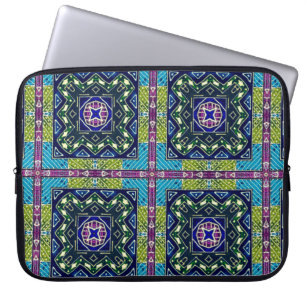 Nahtlose Azteken-Muster. Ikat Zickzack Tuch. Wiede Laptopschutzhülle