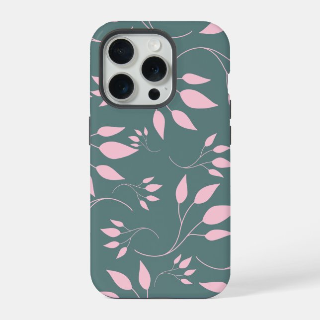 Nahtlose Blätter iPhone 15 Pro Hülle (Rückseite)