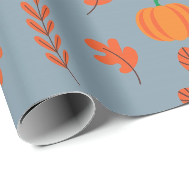 Nahtlose Blätter- und Pumpkettenwackelpapier für d Geschenkpapier (Rolleneckpunkt)