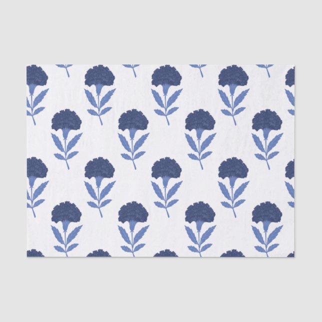 Nahtlose blaue Blume Seidenpapier (Vorderseite)