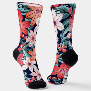 Nahtlose Blume Marine und rosa moderne gürtliche b Socken
