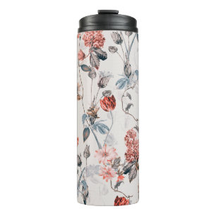 nahtlose Blume mit heller Hintergrundblume Thermosbecher