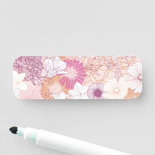 Nahtlose Blume Namensschild