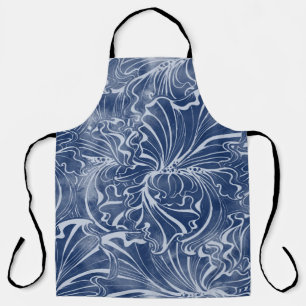 nahtlose Blume und Blätter von Wasserkohle Schürze