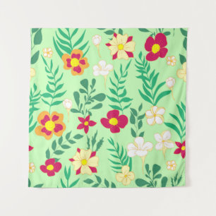 Nahtlose Blume und hinterlassene Innendekoration Wandteppich