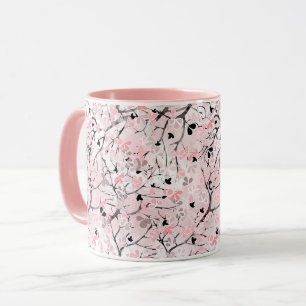 Nahtlose Blumen-Frühlingsblumen Blätter Zweige Ste Tasse