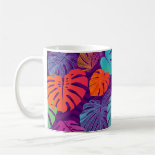 Nahtlose Blumenmuster aus dem tropischen Monsterge Kaffeetasse