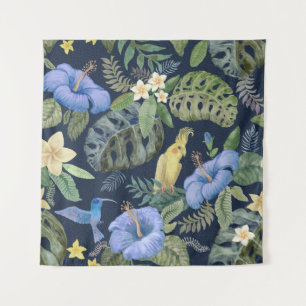 Nahtlose Blumenmuster aus handgemalten Wasserkohle Wandteppich