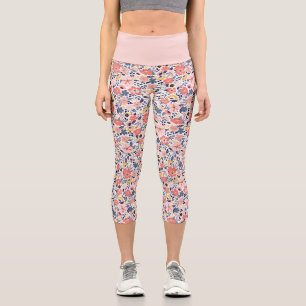 Nahtlose Blumenmuster Beauty Vintag Blossom Capri Leggings