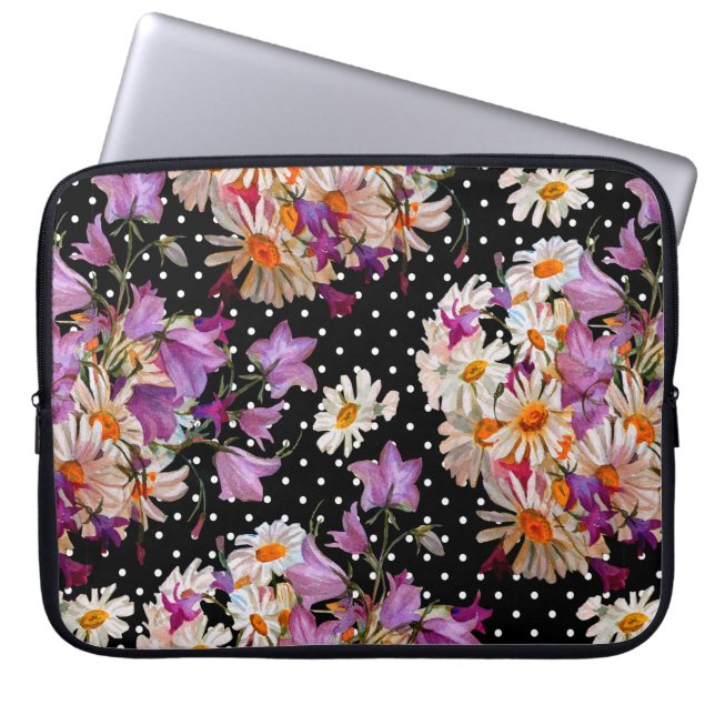 Nahtlose Blumenmuster. Bouquet wild lebender Blume Laptopschutzhülle (Vorderseite)