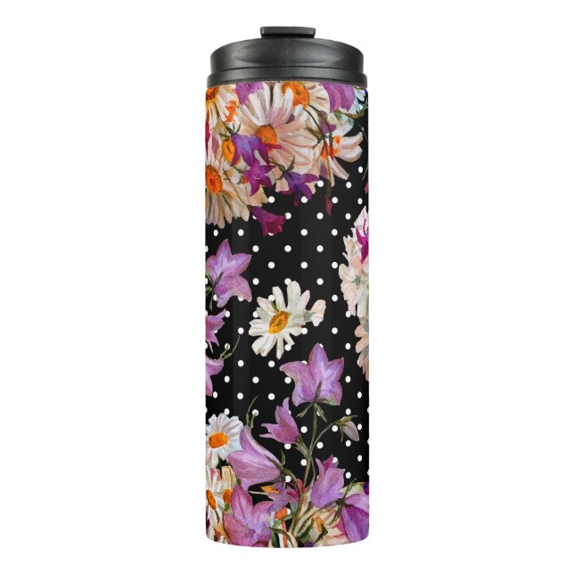 Nahtlose Blumenmuster. Bouquet wild lebender Blume Thermosbecher (Vorderseite)