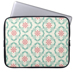 Nahtlose Blumenmuster der abstrakten Blume und le Laptopschutzhülle