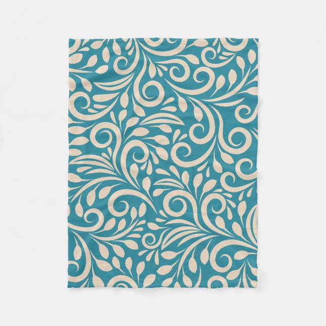 Nahtlose Blumenmuster Fleecedecke (Vorderseite)