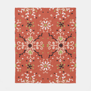 Nahtlose Blumenmuster Folk farbige Blume und Fleecedecke
