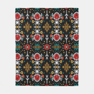 Nahtlose Blumenmuster Folk farbige Blume und Fleecedecke