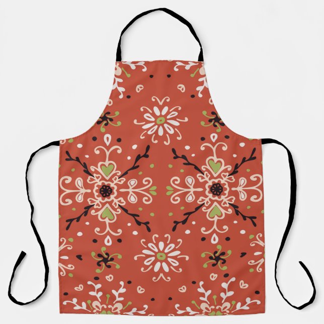 Nahtlose Blumenmuster Folk farbige Blume und  Schürze (Vorderseite)