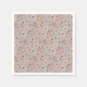 Nahtlose Blumenmuster grau Serviette