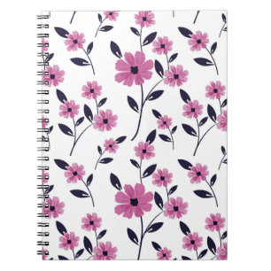 Nahtlose Blumenmuster-Hintergrund, handgezeichnet  Notizblock