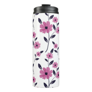Nahtlose Blumenmuster-Hintergrund, handgezeichnet Thermosbecher