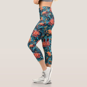 Nahtlose Blumenmuster Hochwaisted Capris