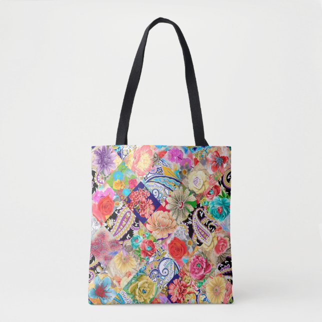 Nahtlose Blumenmuster im orientalischen Paisley-St Tasche (Vorderseite)