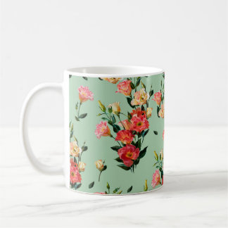 Nahtlose Blumenmuster im viktorianischen Stil. Bou Kaffeetasse