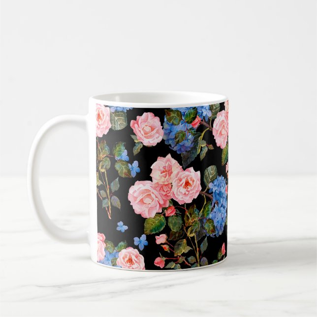 Nahtlose Blumenmuster im viktorianischen Stil. Bou Kaffeetasse (Links)