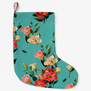 Nahtlose Blumenmuster im viktorianischen Stil. Bou Kleiner Weihnachtsstrumpf