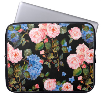 Nahtlose Blumenmuster im viktorianischen Stil. Bou Laptopschutzhülle